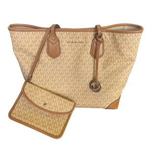 Michael Kors Tan and Brown Tote Bag